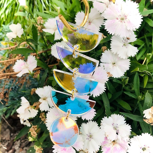 Iridescent and Gold Moon Phase Plant Stake - Picture 6 of 7